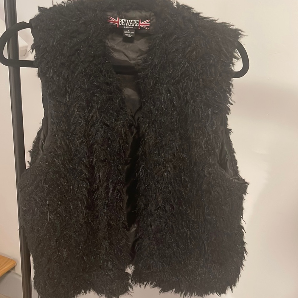 Furry Black Vest